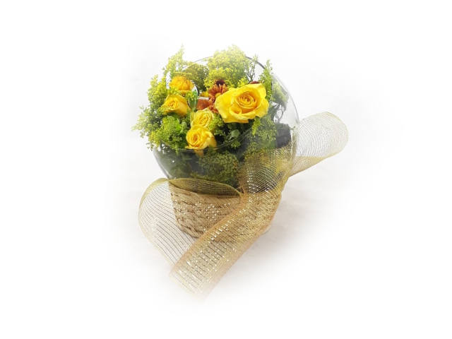 Arranjo de Flores Amarelas Lady Golden – Rosa Flor